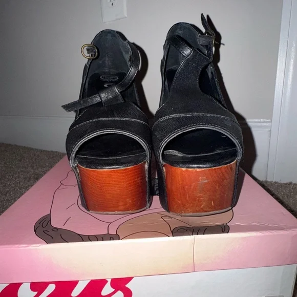 Jeffrey Campbell Black and Brown Platform Heels - Picture 2 of 5